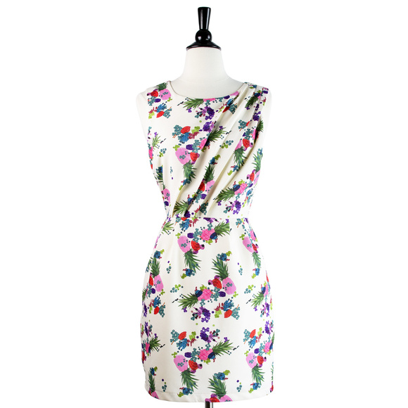 Pepaloves | White Pineapple Print Sheath Dress - Picture 1 of 5